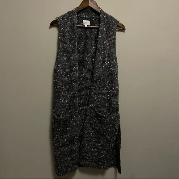 Aritzia Wilfred Dunkirk Wool Alpaca Silk Knit Cardigan Vest Size S Brown - Picture 2 of 11